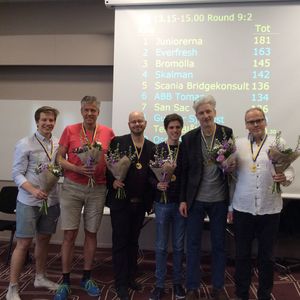 1 ... Juniorerna. Micke Grönkvist, Jan Selberg, Olle Wademark, Daniel Gullberg, Johan Sylvan, Frederic Wrang